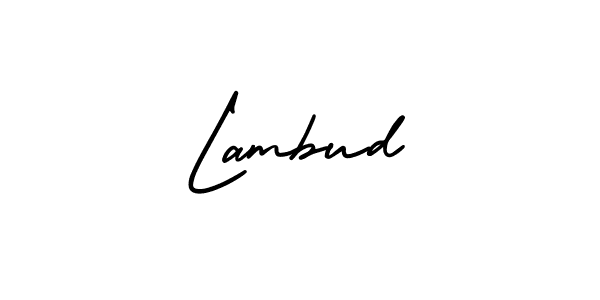 Use a signature maker to create a handwritten signature online. With this signature software, you can design (AmerikaSignatureDemo-Regular) your own signature for name Lambud. Lambud signature style 3 images and pictures png