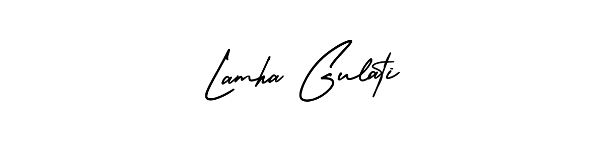 How to make Lamha Gulati name signature. Use AmerikaSignatureDemo-Regular style for creating short signs online. This is the latest handwritten sign. Lamha Gulati signature style 3 images and pictures png