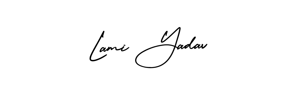 How to Draw Lami Yadav signature style? AmerikaSignatureDemo-Regular is a latest design signature styles for name Lami Yadav. Lami Yadav signature style 3 images and pictures png