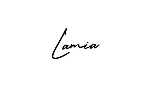 Make a beautiful signature design for name Lamia. With this signature (AmerikaSignatureDemo-Regular) style, you can create a handwritten signature for free. Lamia signature style 3 images and pictures png