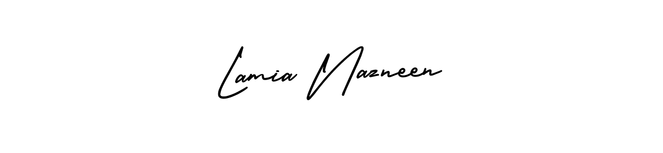 How to Draw Lamia Nazneen signature style? AmerikaSignatureDemo-Regular is a latest design signature styles for name Lamia Nazneen. Lamia Nazneen signature style 3 images and pictures png