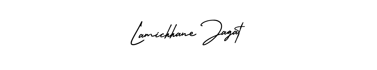 How to Draw Lamichhane Jagat signature style? AmerikaSignatureDemo-Regular is a latest design signature styles for name Lamichhane Jagat. Lamichhane Jagat signature style 3 images and pictures png