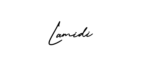 Use a signature maker to create a handwritten signature online. With this signature software, you can design (AmerikaSignatureDemo-Regular) your own signature for name Lamidi. Lamidi signature style 3 images and pictures png