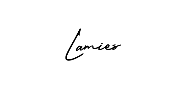 if you are searching for the best signature style for your name Lamies. so please give up your signature search. here we have designed multiple signature styles  using AmerikaSignatureDemo-Regular. Lamies signature style 3 images and pictures png