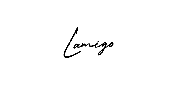 Similarly AmerikaSignatureDemo-Regular is the best handwritten signature design. Signature creator online .You can use it as an online autograph creator for name Lamigo. Lamigo signature style 3 images and pictures png