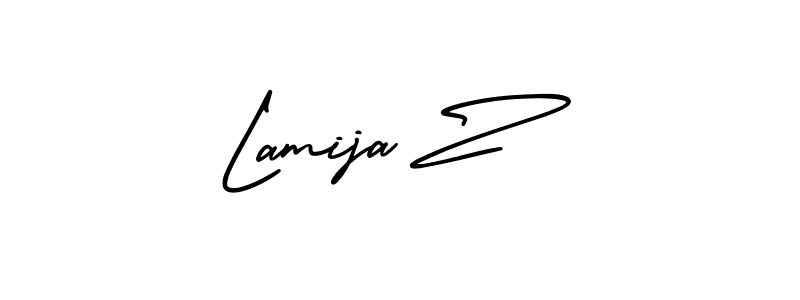 How to make Lamija Z name signature. Use AmerikaSignatureDemo-Regular style for creating short signs online. This is the latest handwritten sign. Lamija Z signature style 3 images and pictures png