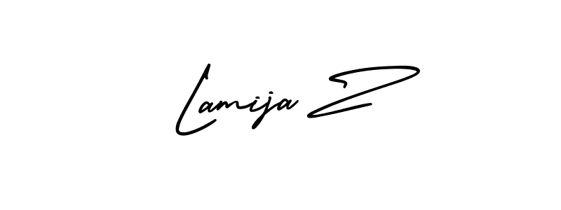 How to make Lamija Z name signature. Use AmerikaSignatureDemo-Regular style for creating short signs online. This is the latest handwritten sign. Lamija Z signature style 3 images and pictures png