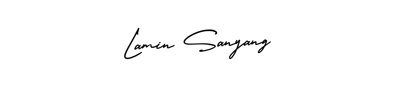 Lamin Sanyang stylish signature style. Best Handwritten Sign (AmerikaSignatureDemo-Regular) for my name. Handwritten Signature Collection Ideas for my name Lamin Sanyang. Lamin Sanyang signature style 3 images and pictures png