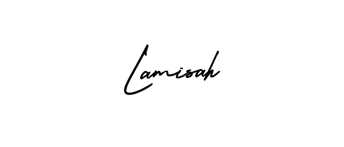 Lamisah stylish signature style. Best Handwritten Sign (AmerikaSignatureDemo-Regular) for my name. Handwritten Signature Collection Ideas for my name Lamisah. Lamisah signature style 3 images and pictures png