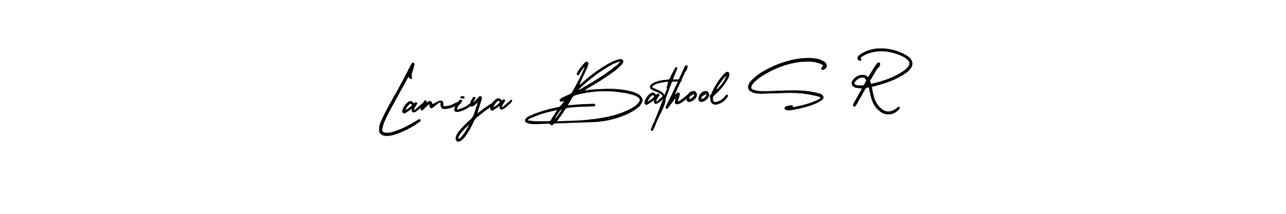How to Draw Lamiya Bathool S R signature style? AmerikaSignatureDemo-Regular is a latest design signature styles for name Lamiya Bathool S R. Lamiya Bathool S R signature style 3 images and pictures png