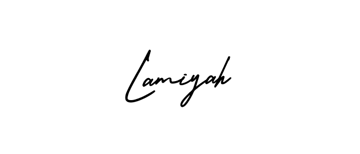 Similarly AmerikaSignatureDemo-Regular is the best handwritten signature design. Signature creator online .You can use it as an online autograph creator for name Lamiyah. Lamiyah signature style 3 images and pictures png
