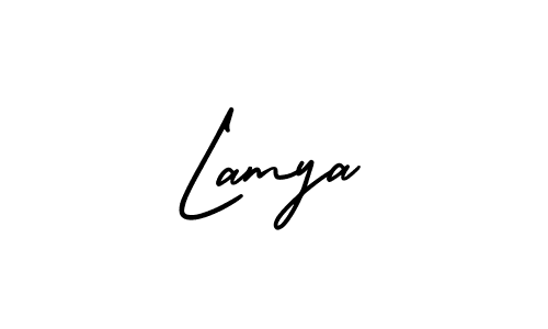 Lamya stylish signature style. Best Handwritten Sign (AmerikaSignatureDemo-Regular) for my name. Handwritten Signature Collection Ideas for my name Lamya. Lamya signature style 3 images and pictures png