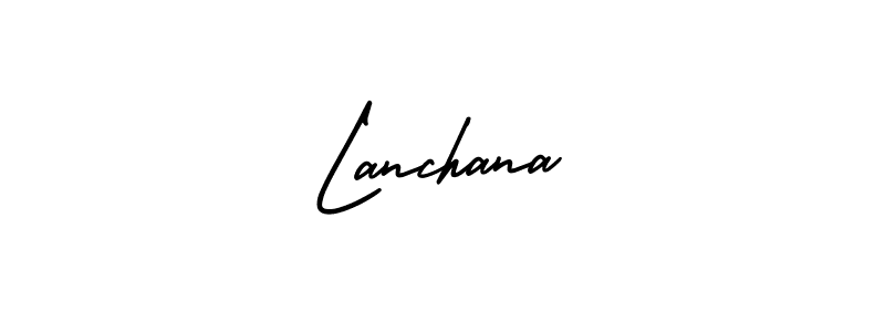 Lanchana stylish signature style. Best Handwritten Sign (AmerikaSignatureDemo-Regular) for my name. Handwritten Signature Collection Ideas for my name Lanchana. Lanchana signature style 3 images and pictures png