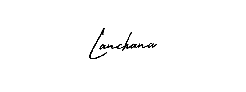 Lanchana stylish signature style. Best Handwritten Sign (AmerikaSignatureDemo-Regular) for my name. Handwritten Signature Collection Ideas for my name Lanchana. Lanchana signature style 3 images and pictures png