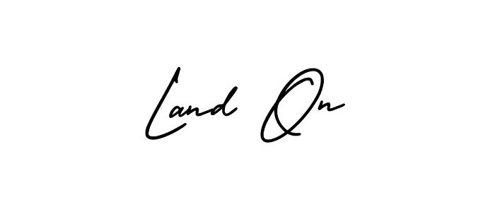 Land On stylish signature style. Best Handwritten Sign (AmerikaSignatureDemo-Regular) for my name. Handwritten Signature Collection Ideas for my name Land On. Land On signature style 3 images and pictures png