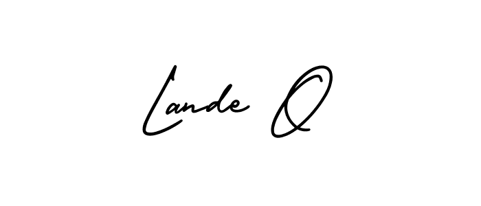 This is the best signature style for the Lande O name. Also you like these signature font (AmerikaSignatureDemo-Regular). Mix name signature. Lande O signature style 3 images and pictures png