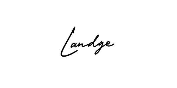 The best way (AmerikaSignatureDemo-Regular) to make a short signature is to pick only two or three words in your name. The name Landge include a total of six letters. For converting this name. Landge signature style 3 images and pictures png