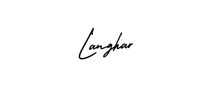 Langhar stylish signature style. Best Handwritten Sign (AmerikaSignatureDemo-Regular) for my name. Handwritten Signature Collection Ideas for my name Langhar. Langhar signature style 3 images and pictures png
