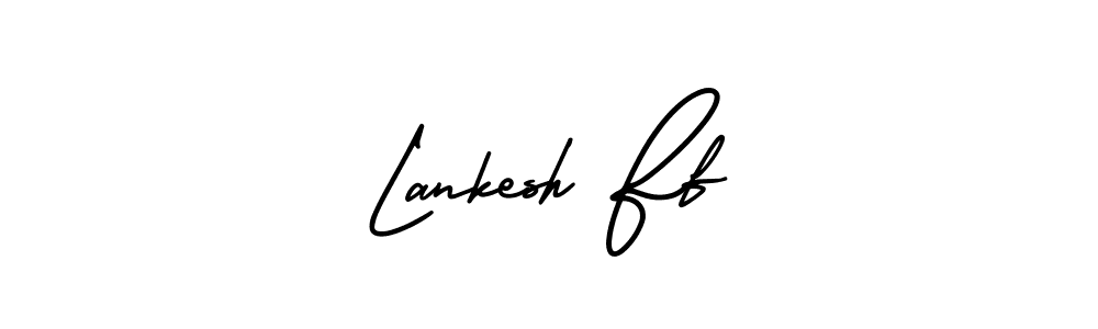 You should practise on your own different ways (AmerikaSignatureDemo-Regular) to write your name (Lankesh Ff) in signature. don't let someone else do it for you. Lankesh Ff signature style 3 images and pictures png