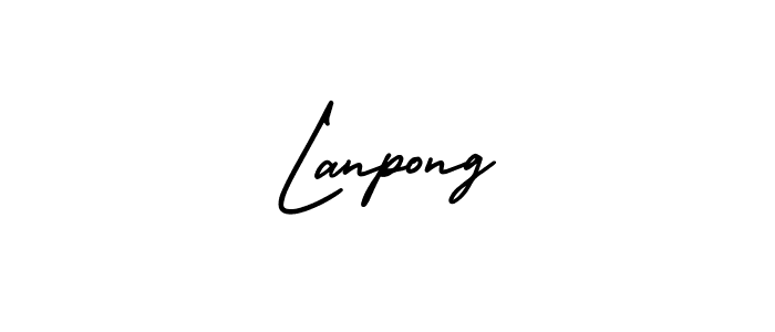 Make a beautiful signature design for name Lanpong. With this signature (AmerikaSignatureDemo-Regular) style, you can create a handwritten signature for free. Lanpong signature style 3 images and pictures png