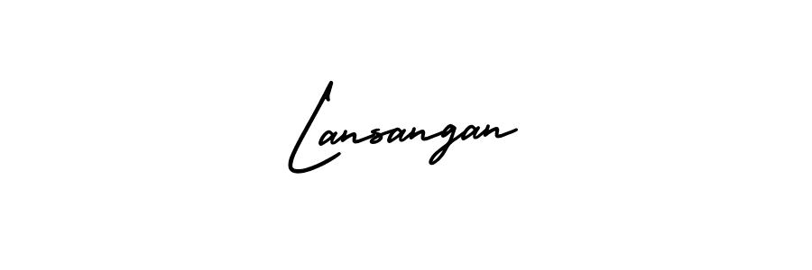 How to make Lansangan signature? AmerikaSignatureDemo-Regular is a professional autograph style. Create handwritten signature for Lansangan name. Lansangan signature style 3 images and pictures png