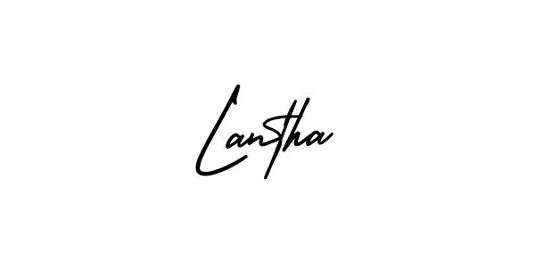 How to make Lantha name signature. Use AmerikaSignatureDemo-Regular style for creating short signs online. This is the latest handwritten sign. Lantha signature style 3 images and pictures png