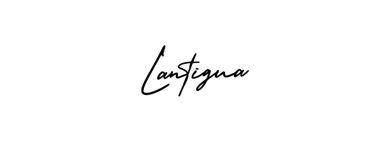 The best way (AmerikaSignatureDemo-Regular) to make a short signature is to pick only two or three words in your name. The name Lantigua include a total of six letters. For converting this name. Lantigua signature style 3 images and pictures png