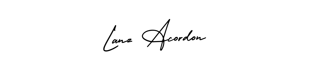 Also You can easily find your signature by using the search form. We will create Lanz Acordon name handwritten signature images for you free of cost using AmerikaSignatureDemo-Regular sign style. Lanz Acordon signature style 3 images and pictures png