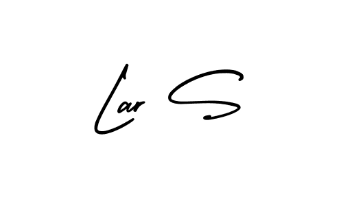 You should practise on your own different ways (AmerikaSignatureDemo-Regular) to write your name (Lar S) in signature. don't let someone else do it for you. Lar S signature style 3 images and pictures png