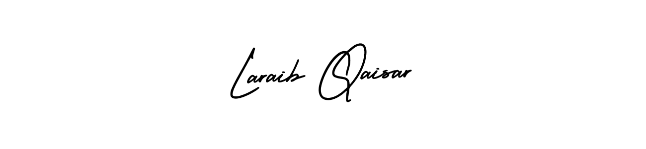 The best way (AmerikaSignatureDemo-Regular) to make a short signature is to pick only two or three words in your name. The name Laraib Qaisar include a total of six letters. For converting this name. Laraib Qaisar signature style 3 images and pictures png