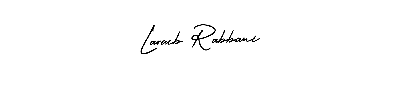 The best way (AmerikaSignatureDemo-Regular) to make a short signature is to pick only two or three words in your name. The name Laraib Rabbani include a total of six letters. For converting this name. Laraib Rabbani signature style 3 images and pictures png