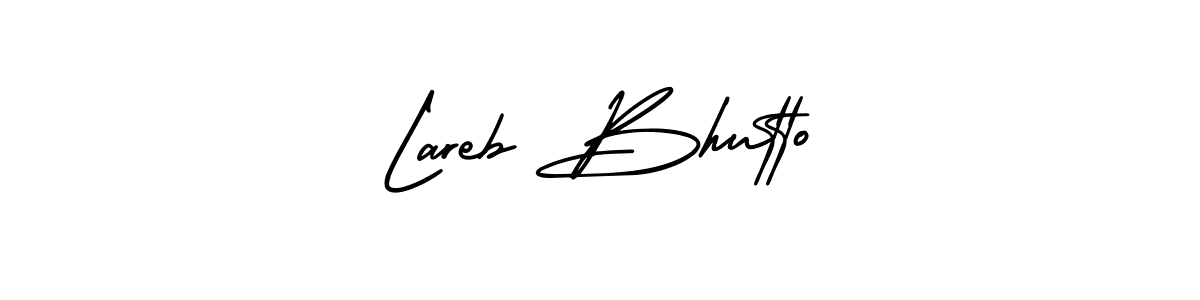 The best way (AmerikaSignatureDemo-Regular) to make a short signature is to pick only two or three words in your name. The name Lareb Bhutto include a total of six letters. For converting this name. Lareb Bhutto signature style 3 images and pictures png