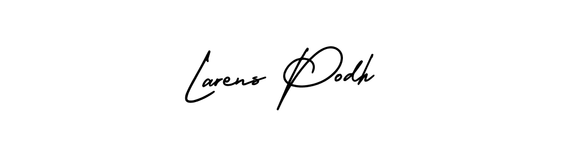 The best way (AmerikaSignatureDemo-Regular) to make a short signature is to pick only two or three words in your name. The name Larens Podh include a total of six letters. For converting this name. Larens Podh signature style 3 images and pictures png