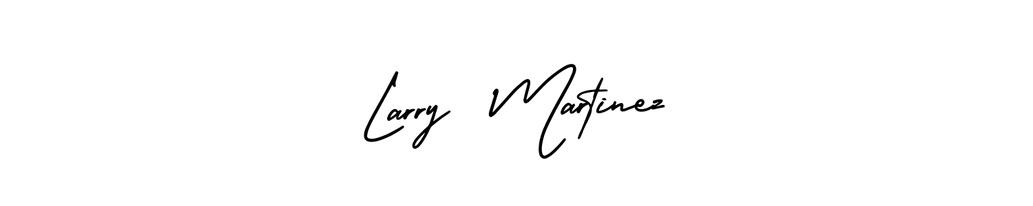 You should practise on your own different ways (AmerikaSignatureDemo-Regular) to write your name (Larry  Martinez) in signature. don't let someone else do it for you. Larry  Martinez signature style 3 images and pictures png