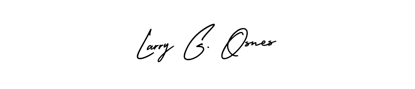 You should practise on your own different ways (AmerikaSignatureDemo-Regular) to write your name (Larry G. Osnes) in signature. don't let someone else do it for you. Larry G. Osnes signature style 3 images and pictures png