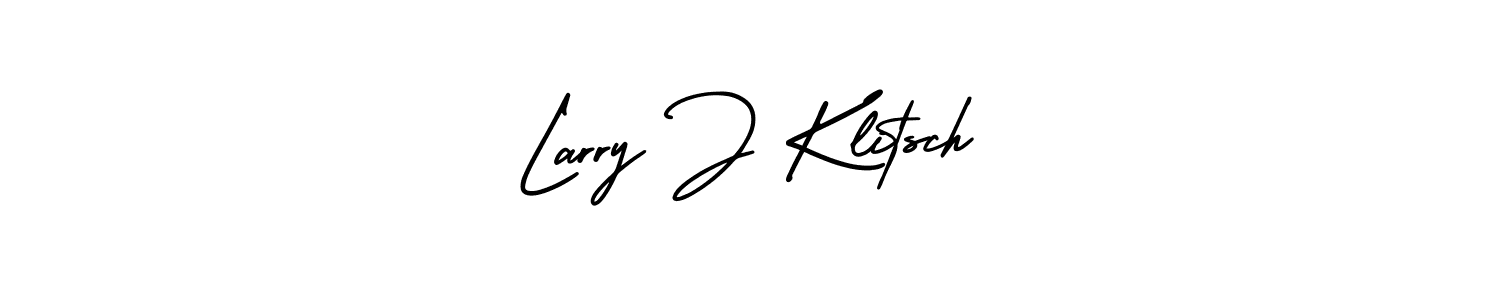How to make Larry J Klitsch name signature. Use AmerikaSignatureDemo-Regular style for creating short signs online. This is the latest handwritten sign. Larry J Klitsch signature style 3 images and pictures png