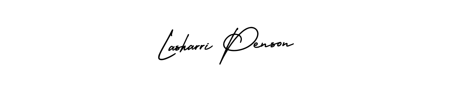 It looks lik you need a new signature style for name Lasharri Penson. Design unique handwritten (AmerikaSignatureDemo-Regular) signature with our free signature maker in just a few clicks. Lasharri Penson signature style 3 images and pictures png