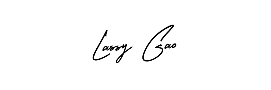 How to make Lassy Gao name signature. Use AmerikaSignatureDemo-Regular style for creating short signs online. This is the latest handwritten sign. Lassy Gao signature style 3 images and pictures png