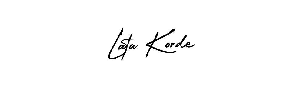 Create a beautiful signature design for name Lata Korde. With this signature (AmerikaSignatureDemo-Regular) fonts, you can make a handwritten signature for free. Lata Korde signature style 3 images and pictures png