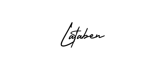 Lataben stylish signature style. Best Handwritten Sign (AmerikaSignatureDemo-Regular) for my name. Handwritten Signature Collection Ideas for my name Lataben. Lataben signature style 3 images and pictures png