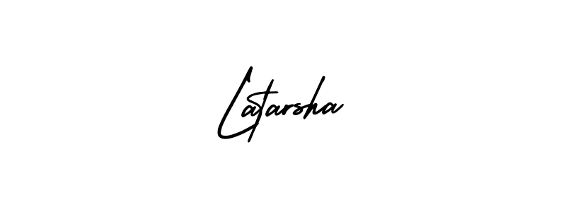 How to Draw Latarsha signature style? AmerikaSignatureDemo-Regular is a latest design signature styles for name Latarsha. Latarsha signature style 3 images and pictures png