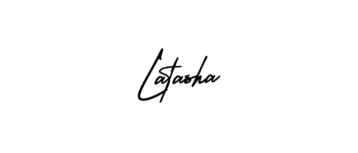 The best way (AmerikaSignatureDemo-Regular) to make a short signature is to pick only two or three words in your name. The name Latasha include a total of six letters. For converting this name. Latasha signature style 3 images and pictures png