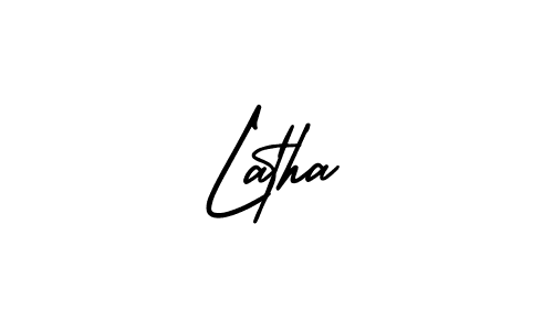 if you are searching for the best signature style for your name Latha. so please give up your signature search. here we have designed multiple signature styles  using AmerikaSignatureDemo-Regular. Latha signature style 3 images and pictures png