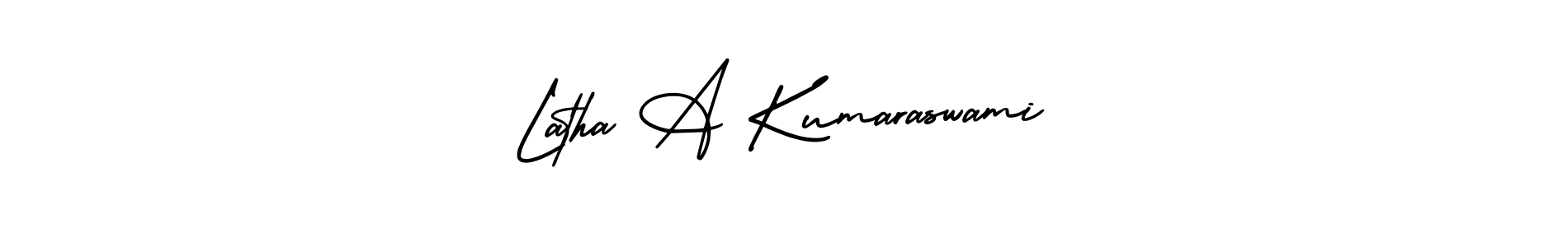 How to make Latha A Kumaraswami name signature. Use AmerikaSignatureDemo-Regular style for creating short signs online. This is the latest handwritten sign. Latha A Kumaraswami signature style 3 images and pictures png