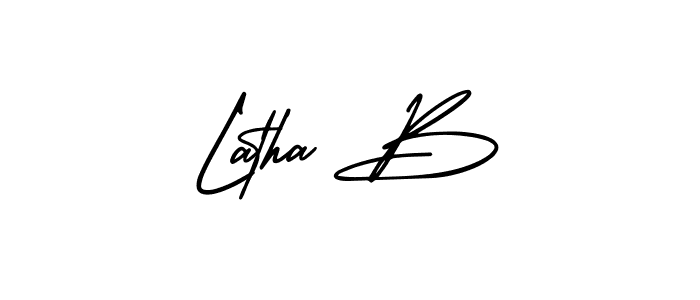 How to make Latha B signature? AmerikaSignatureDemo-Regular is a professional autograph style. Create handwritten signature for Latha B name. Latha B signature style 3 images and pictures png