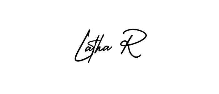 Also You can easily find your signature by using the search form. We will create Latha R name handwritten signature images for you free of cost using AmerikaSignatureDemo-Regular sign style. Latha R signature style 3 images and pictures png