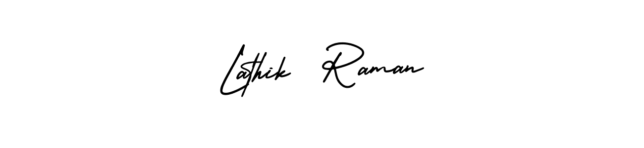 Create a beautiful signature design for name Lathik  Raman. With this signature (AmerikaSignatureDemo-Regular) fonts, you can make a handwritten signature for free. Lathik  Raman signature style 3 images and pictures png