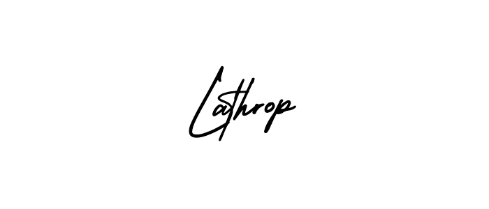 You should practise on your own different ways (AmerikaSignatureDemo-Regular) to write your name (Lathrop) in signature. don't let someone else do it for you. Lathrop signature style 3 images and pictures png