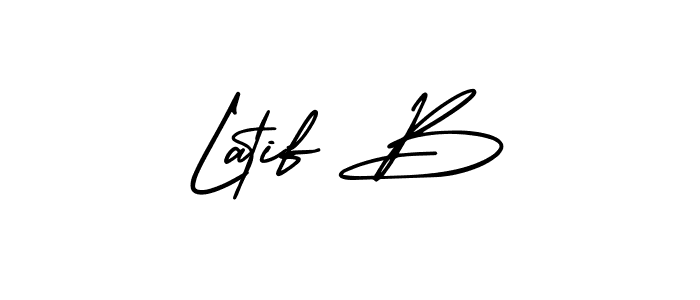 Design your own signature with our free online signature maker. With this signature software, you can create a handwritten (AmerikaSignatureDemo-Regular) signature for name Latif B. Latif B signature style 3 images and pictures png