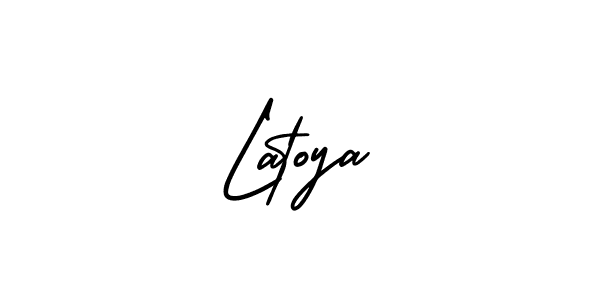 Latoya stylish signature style. Best Handwritten Sign (AmerikaSignatureDemo-Regular) for my name. Handwritten Signature Collection Ideas for my name Latoya. Latoya signature style 3 images and pictures png